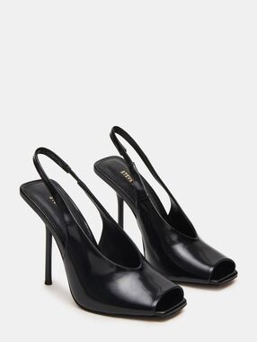Steve Madden Black Slingback Peep-Toe Stiletto Heels